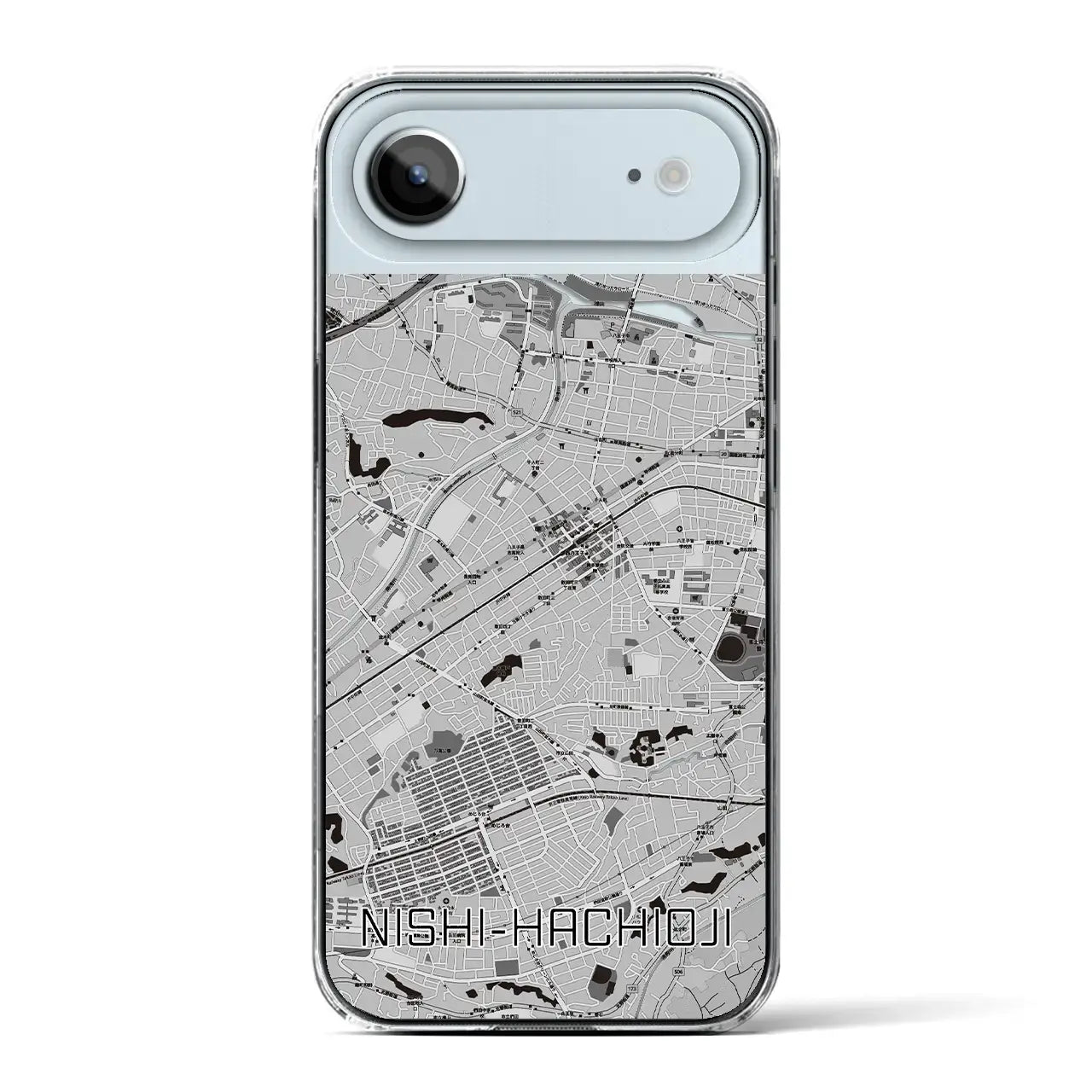 【西八王子（東京都）】地図柄iPhoneケース（クリアタイプ）