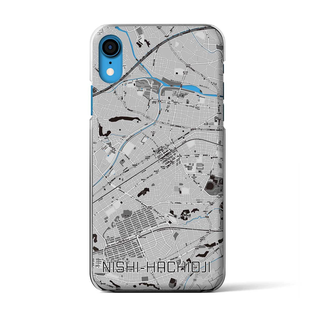 【西八王子（東京都）】地図柄iPhoneケース（クリアタイプ）