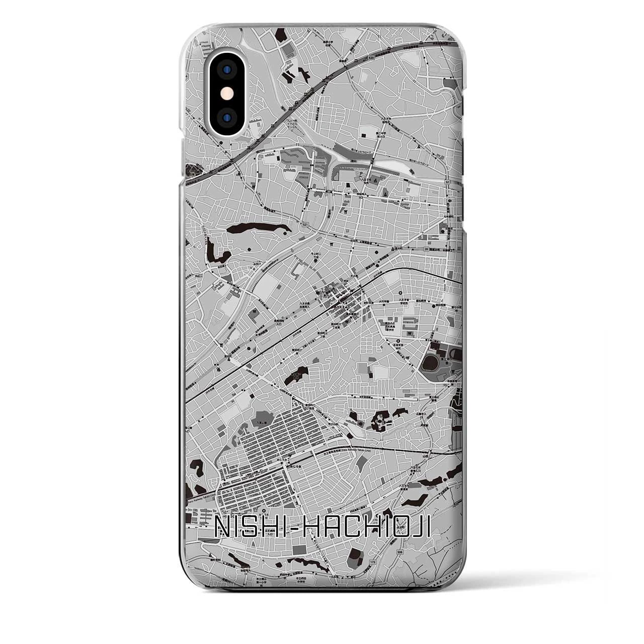 【西八王子（東京都）】地図柄iPhoneケース（クリアタイプ）