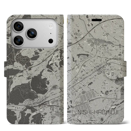 【西八王子（東京都）】地図柄iPhoneケース（手帳タイプ）