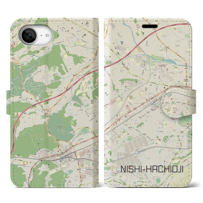 【西八王子（東京都）】地図柄iPhoneケース（手帳タイプ）