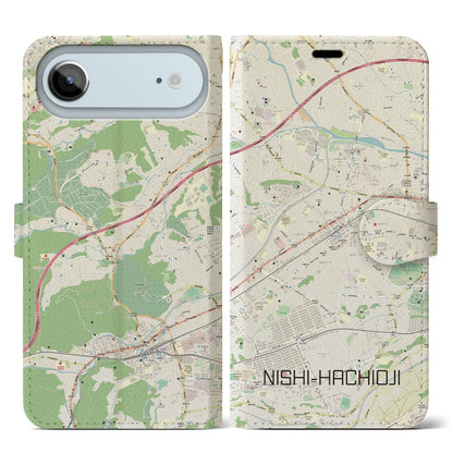 【西八王子（東京都）】地図柄iPhoneケース（手帳タイプ）