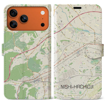 【西八王子（東京都）】地図柄iPhoneケース（手帳タイプ）