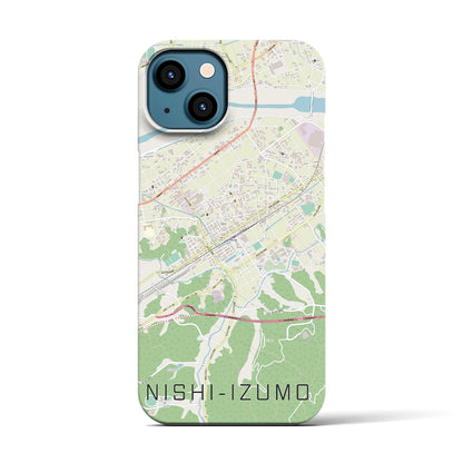 【西出雲（島根県）】地図柄iPhoneケース（バックカバータイプ）