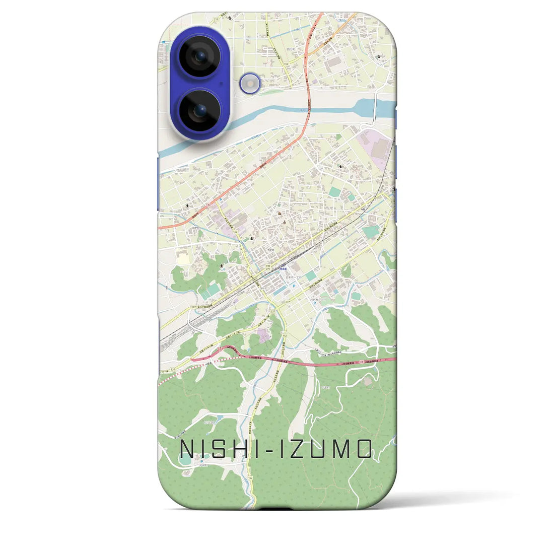 【西出雲(島根県)】地図柄iPhoneケース(バックカバータイプ)ナチュラル・iPhone 16 Pro Max 用