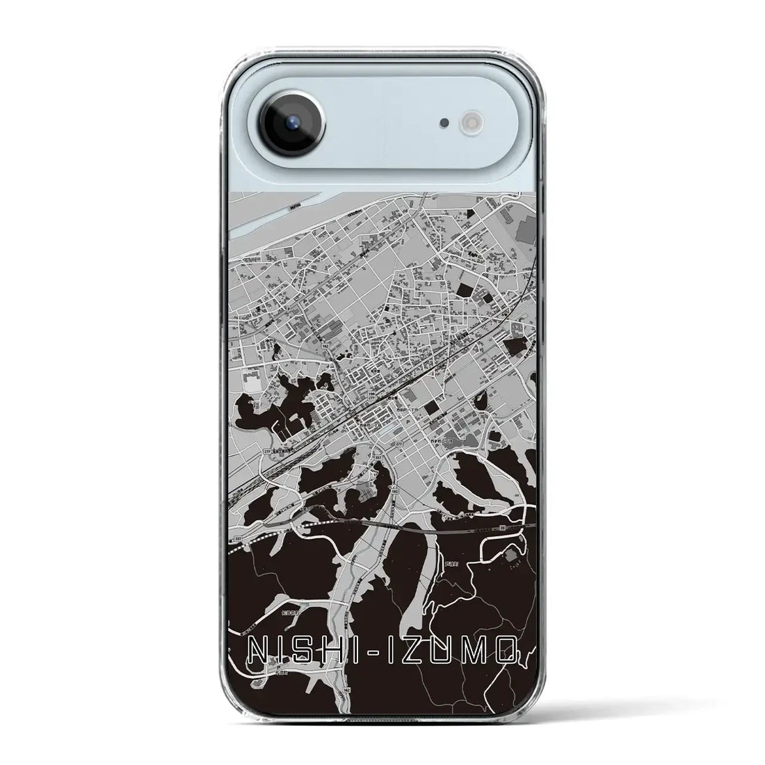 【西出雲(島根県)】地図柄iPhoneケース(クリアタイプ)モノトーン・iPhone 17 Pro Max 用