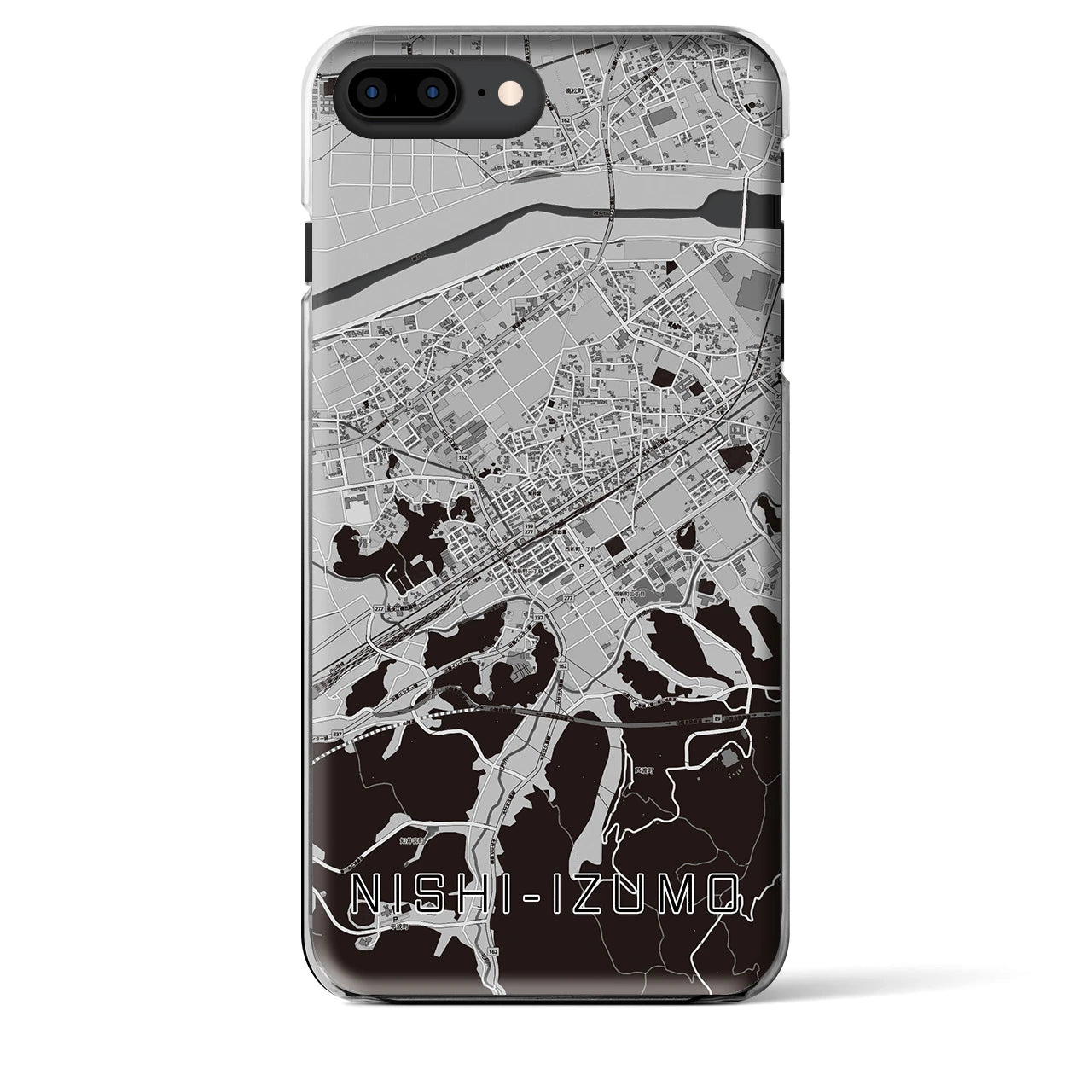 【西出雲（島根県）】地図柄iPhoneケース（クリアタイプ）