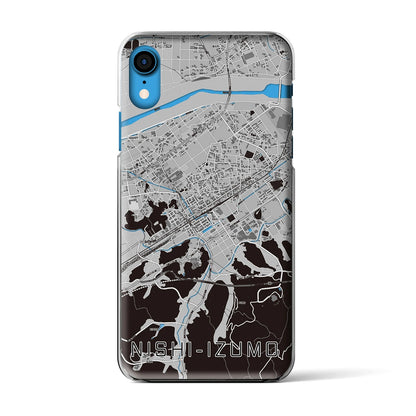 【西出雲（島根県）】地図柄iPhoneケース（クリアタイプ）モノトーン・iPhone XR 用