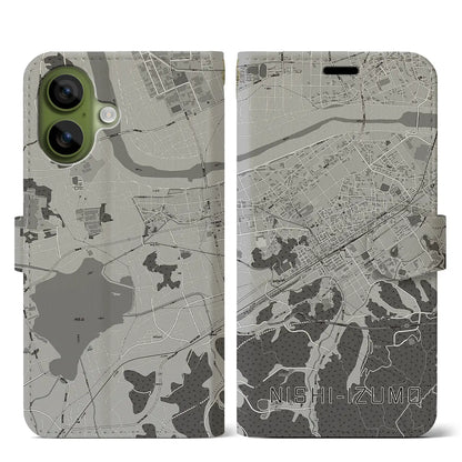 【西出雲（島根県）】地図柄iPhoneケース（手帳タイプ）