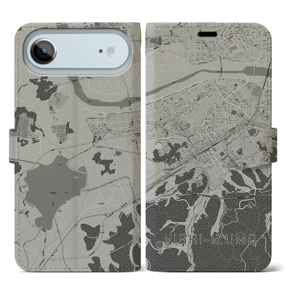 【西出雲（島根県）】地図柄iPhoneケース（手帳タイプ）