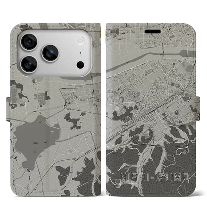 【西出雲（島根県）】地図柄iPhoneケース（手帳タイプ）