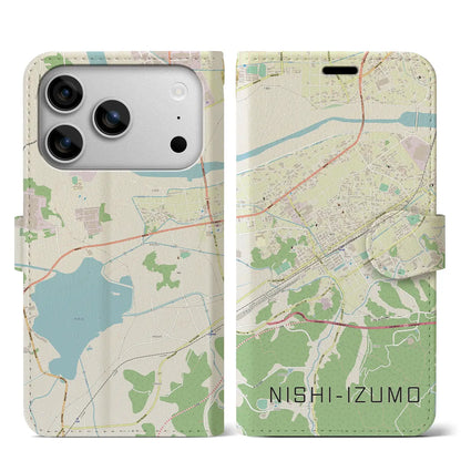 【西出雲（島根県）】地図柄iPhoneケース（手帳タイプ）