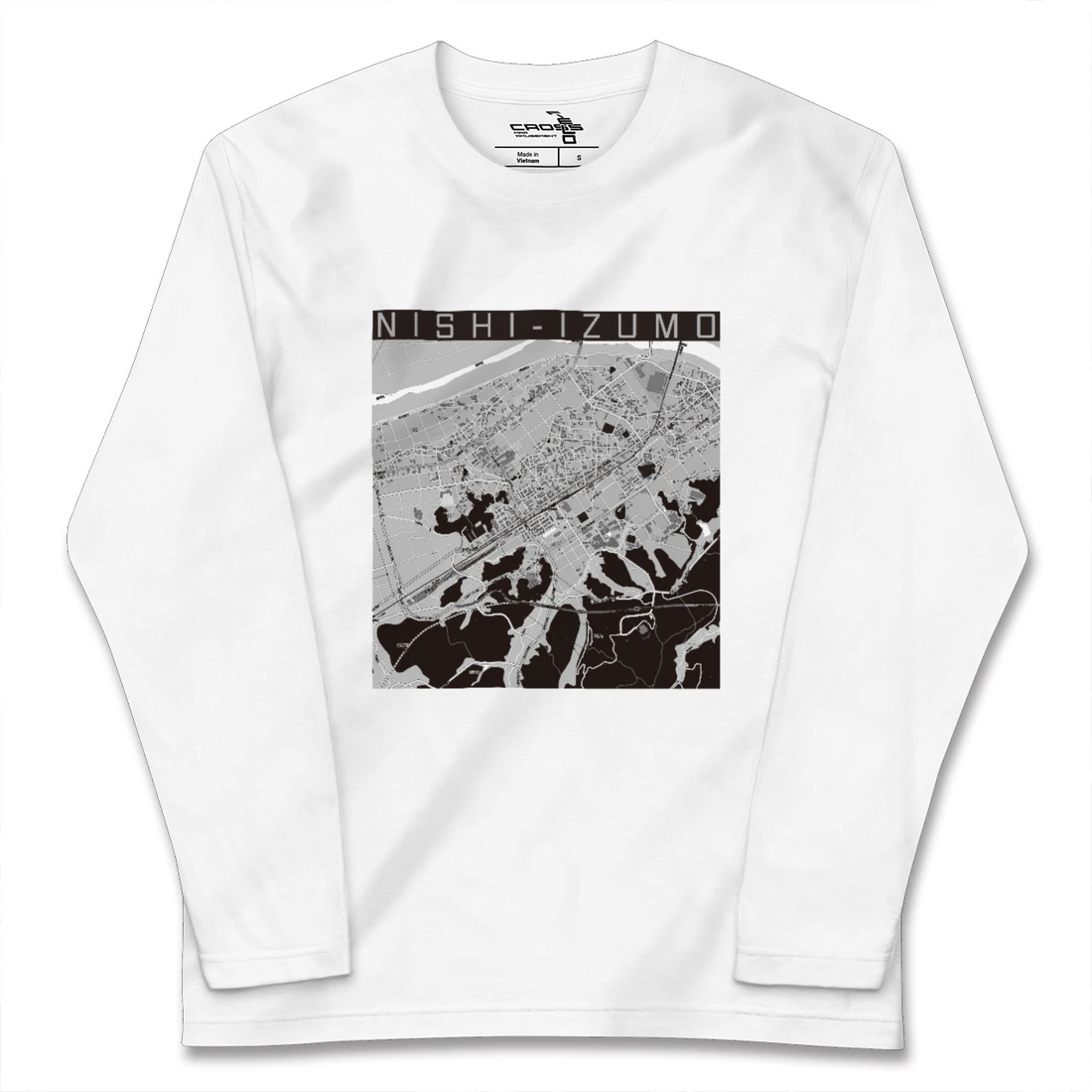 【西出雲(島根県)】地図柄ロングスリーブTシャツ