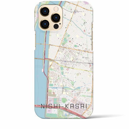 【西葛西（東京都）】地図柄iPhoneケース（バックカバータイプ）