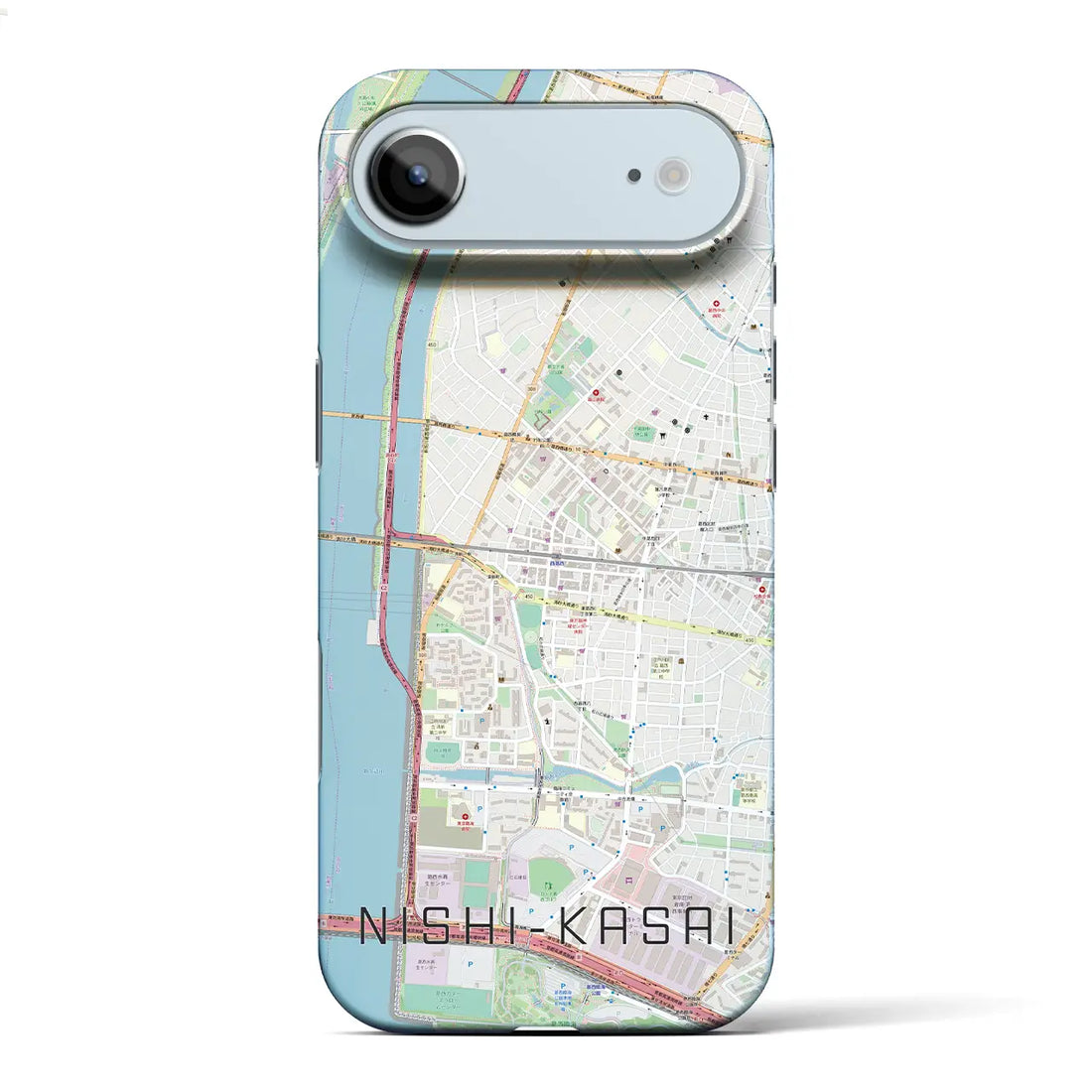 【西葛西（東京都）】地図柄iPhoneケース（バックカバータイプ）ナチュラル・iPhone 17 Pro Max 用