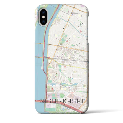 【西葛西（東京都）】地図柄iPhoneケース（バックカバータイプ）