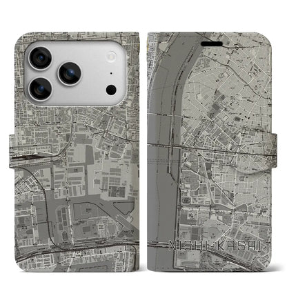 【西葛西（東京都）】地図柄iPhoneケース（手帳タイプ）