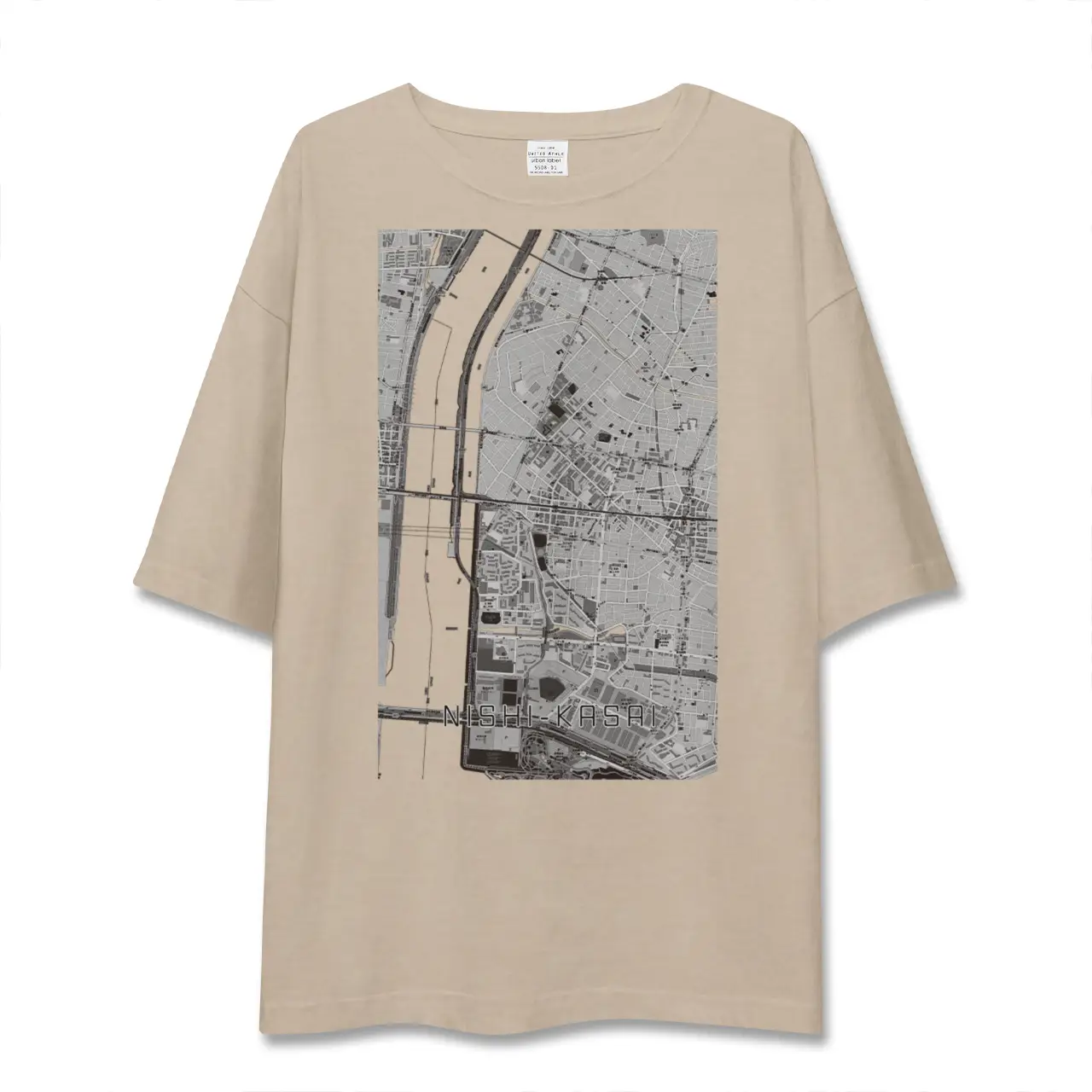 【西葛西（東京都）】地図柄ビッグシルエットTシャツ