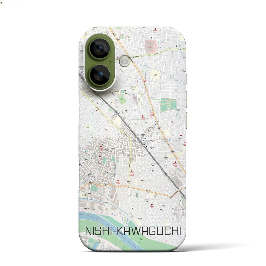 【西川口（埼玉県）】地図柄iPhoneケース（バックカバータイプ）ナチュラル・iPhone 17 Pro Max 用