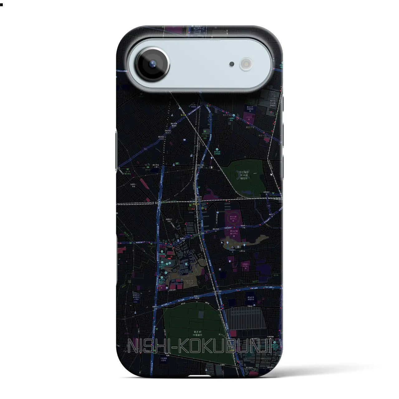 【西国分寺（東京都）】地図柄iPhoneケース（バックカバータイプ）