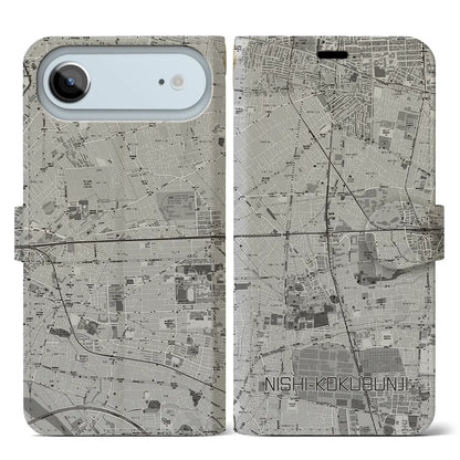 【西国分寺（東京都）】地図柄iPhoneケース（手帳タイプ）