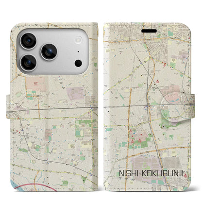 【西国分寺（東京都）】地図柄iPhoneケース（手帳タイプ）