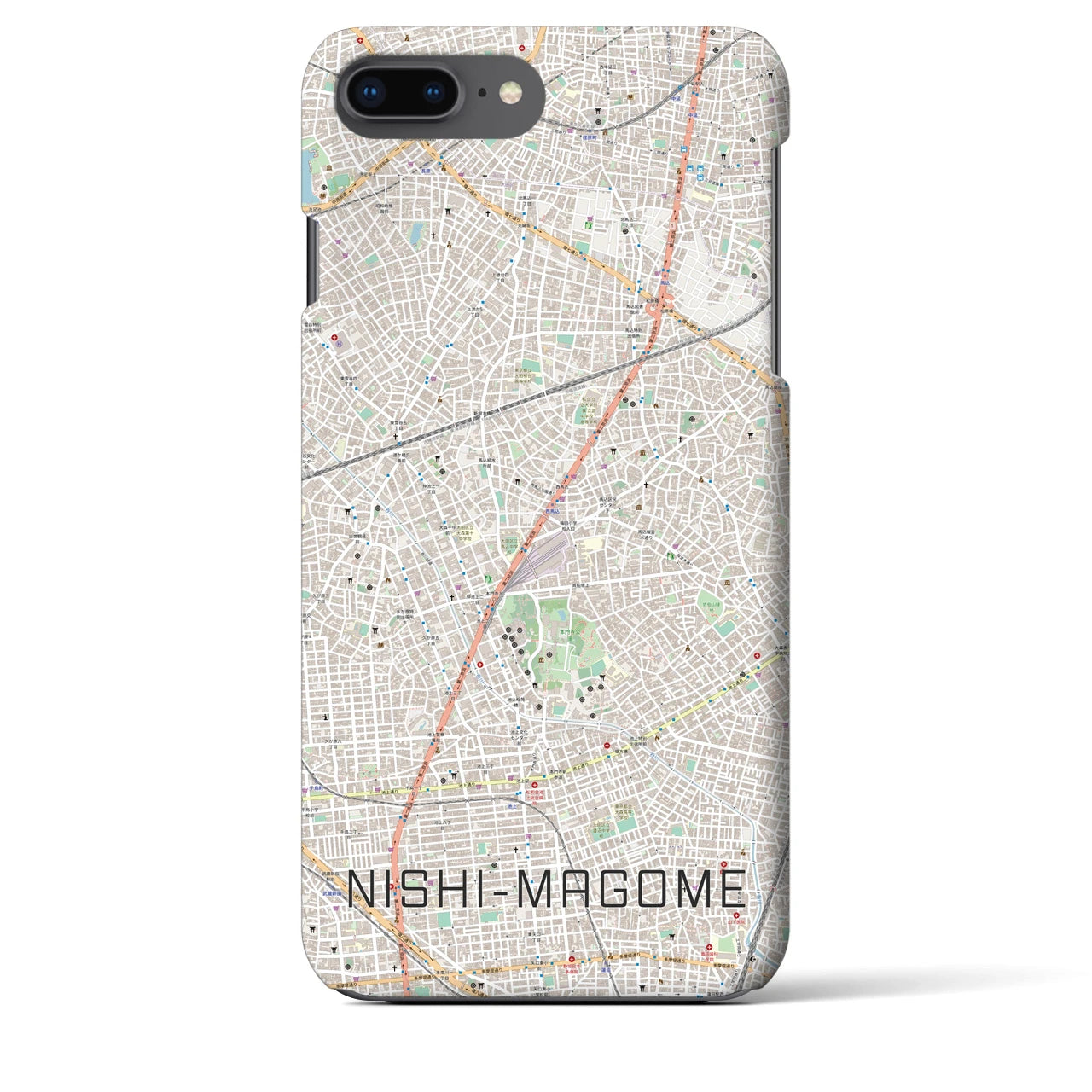 【西馬込（東京都）】地図柄iPhoneケース（バックカバータイプ）