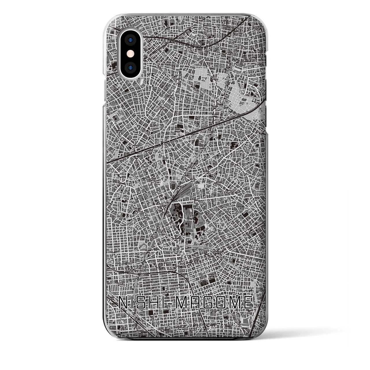 【西馬込（東京都）】地図柄iPhoneケース（クリアタイプ）モノトーン・iPhone XS Max 用