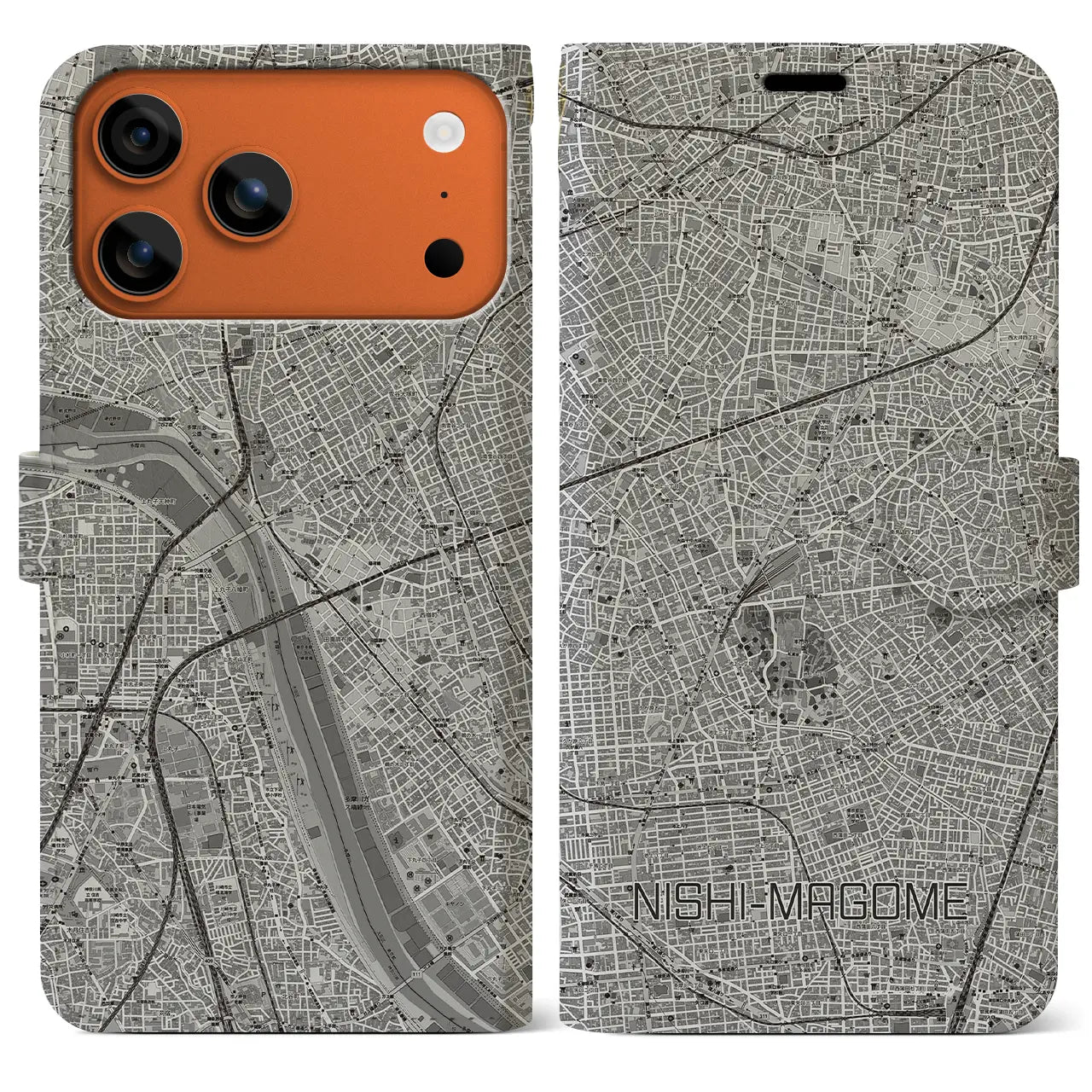 【西馬込（東京都）】地図柄iPhoneケース（手帳タイプ）