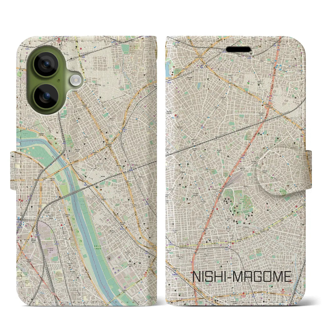 【西馬込（東京都）】地図柄iPhoneケース（手帳タイプ）