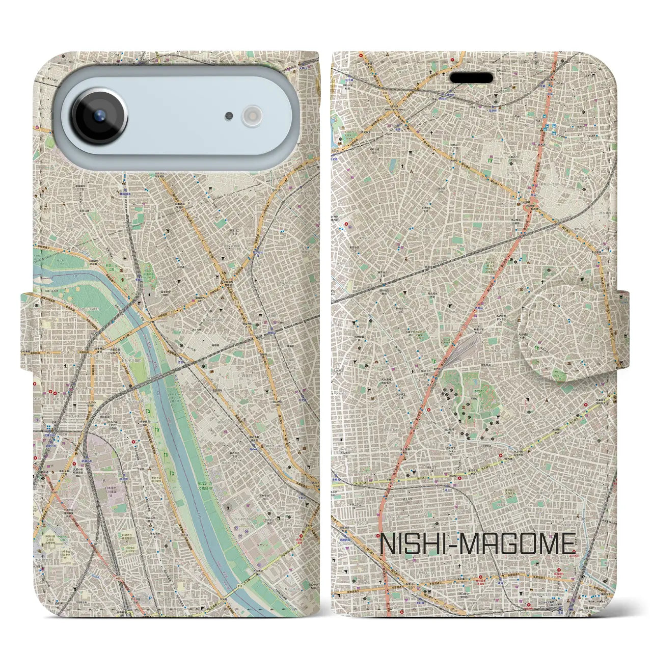 【西馬込（東京都）】地図柄iPhoneケース（手帳タイプ）