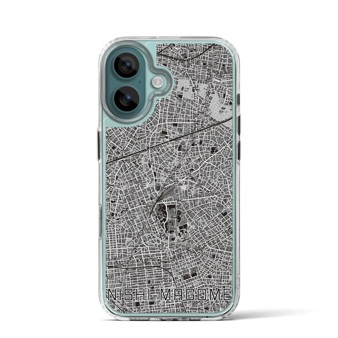 【西馬込（東京都）】地図柄iPhoneケース（MagSafeタイプ）モノトーン・iPhone 16 Pro 用