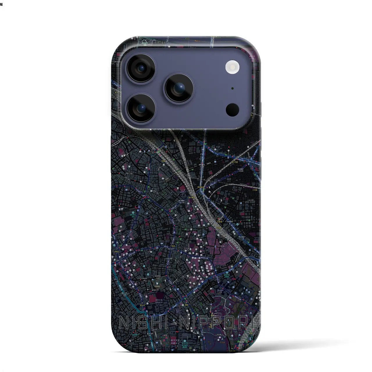 【西日暮里（東京都）】地図柄iPhoneケース（バックカバータイプ）