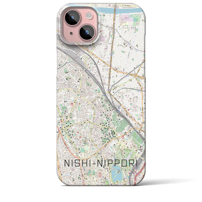 【西日暮里（東京都）】地図柄iPhoneケース（バックカバータイプ）