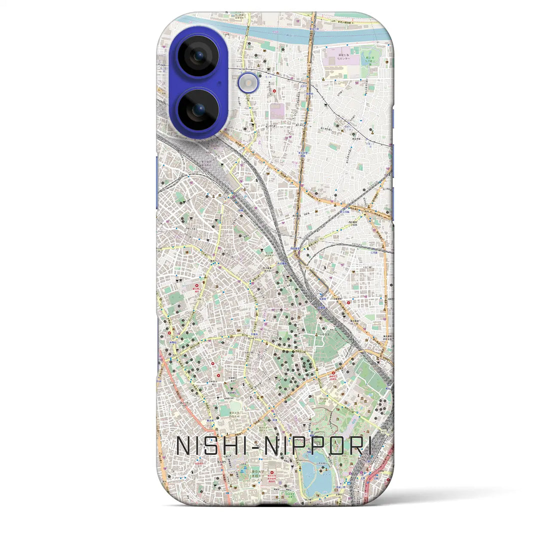 【西日暮里(東京都)】地図柄iPhoneケース(バックカバータイプ)ナチュラル・iPhone 16 Pro Max 用