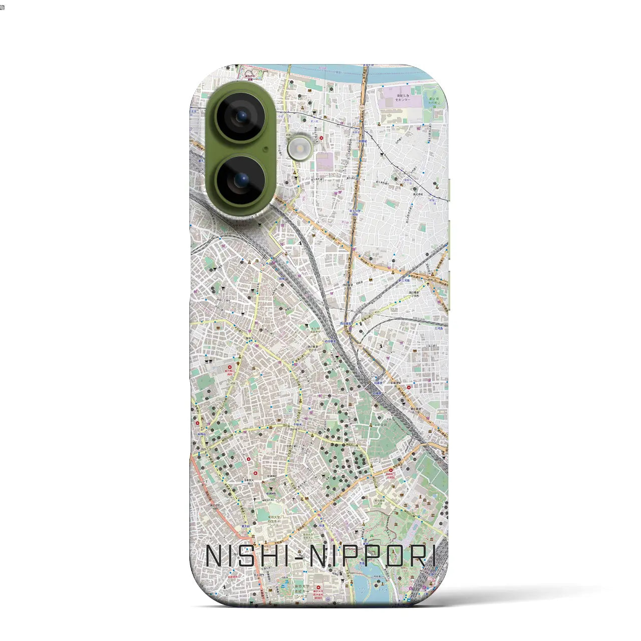 【西日暮里（東京都）】地図柄iPhoneケース（バックカバータイプ）