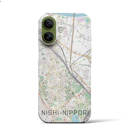 【西日暮里（東京都）】地図柄iPhoneケース（バックカバータイプ）