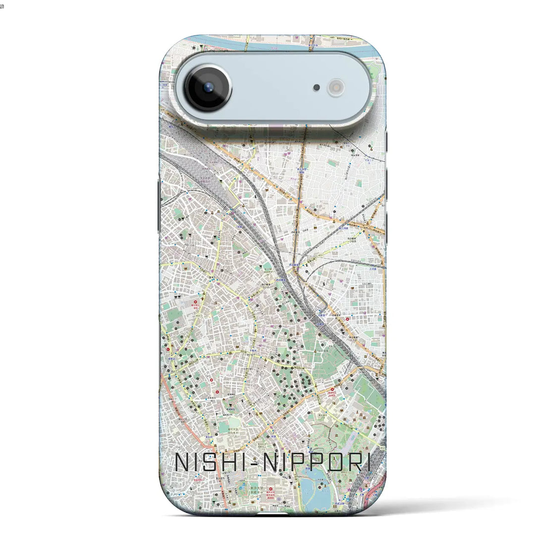 【西日暮里（東京都）】地図柄iPhoneケース（バックカバータイプ）ナチュラル・iPhone 17 Pro Max 用