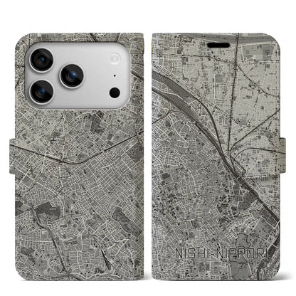 【西日暮里（東京都）】地図柄iPhoneケース（手帳タイプ）