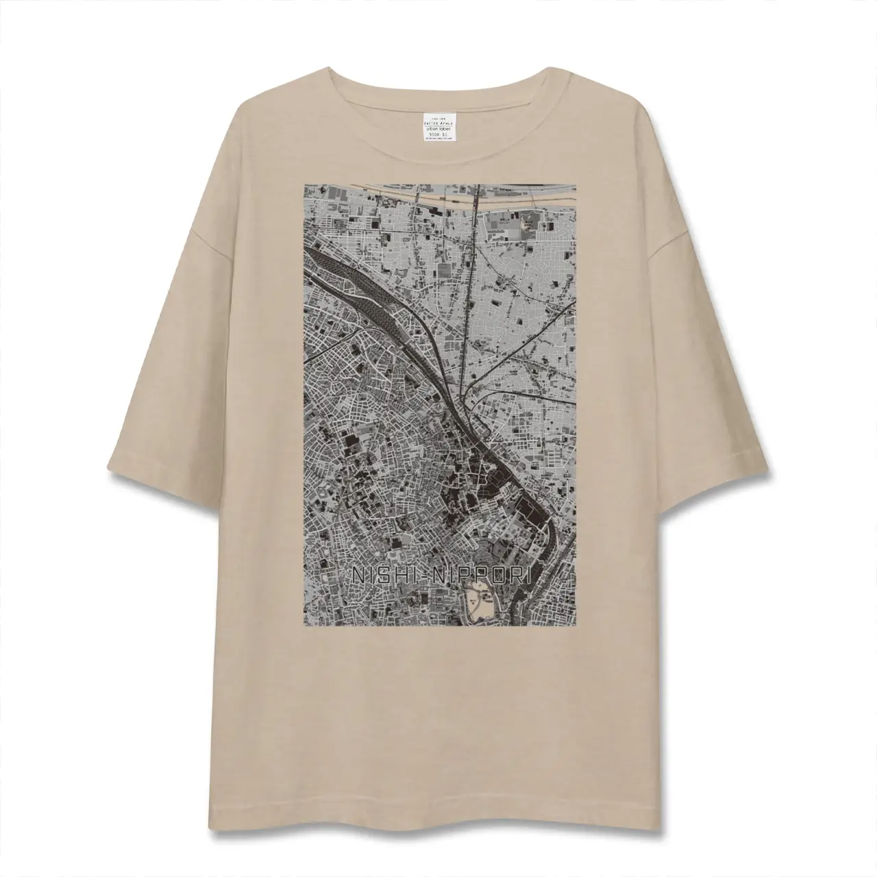 【西日暮里（東京都）】地図柄ビッグシルエットTシャツ