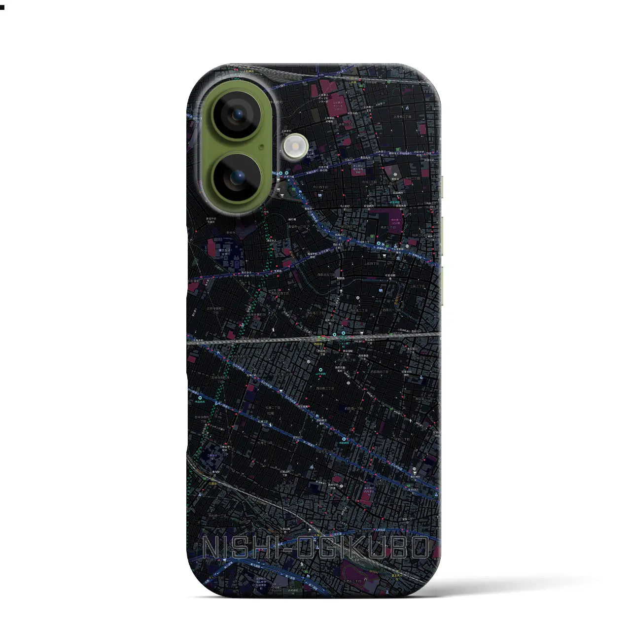 【西荻窪2（東京都）】地図柄iPhoneケース（バックカバータイプ）