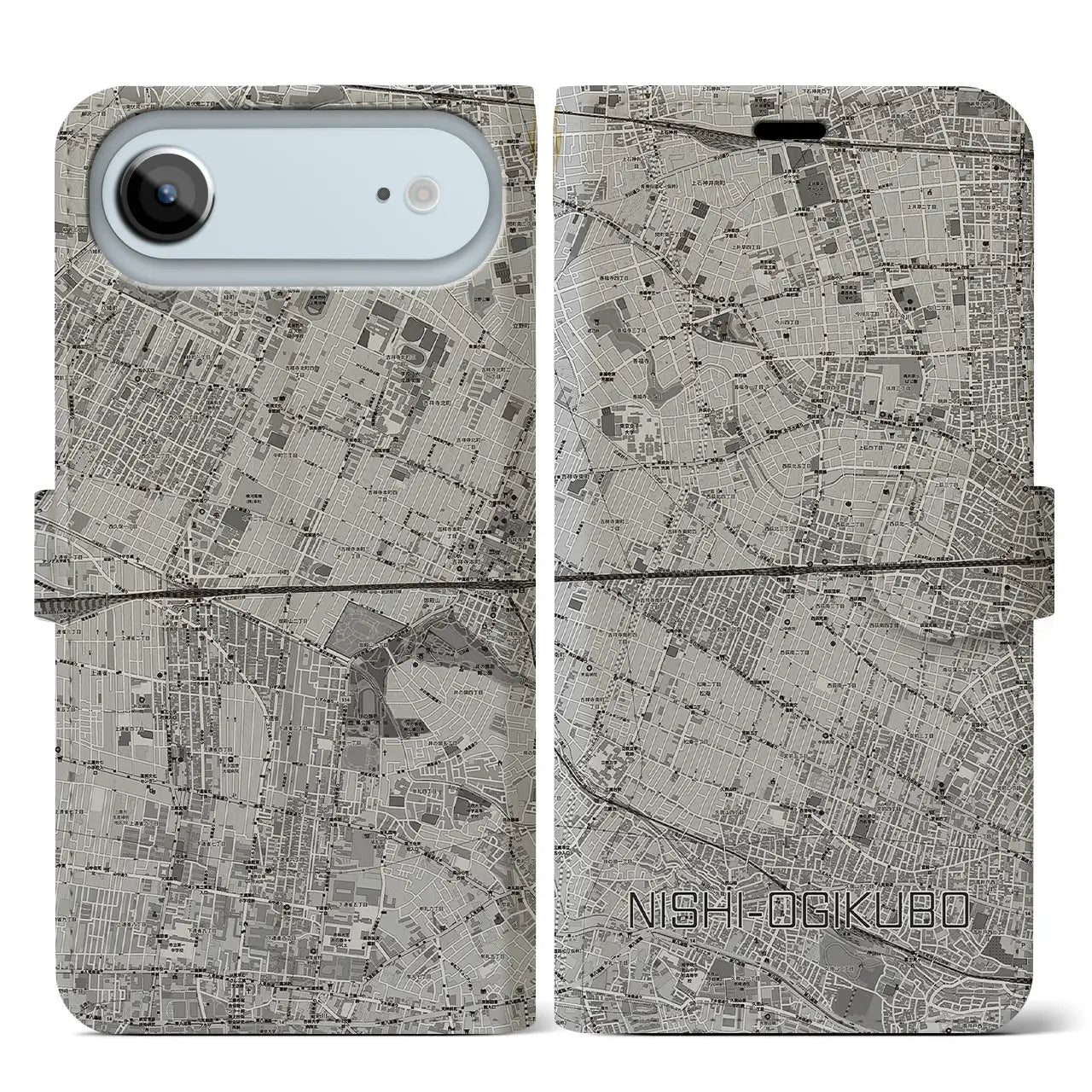 【西荻窪2（東京都）】地図柄iPhoneケース（手帳タイプ）