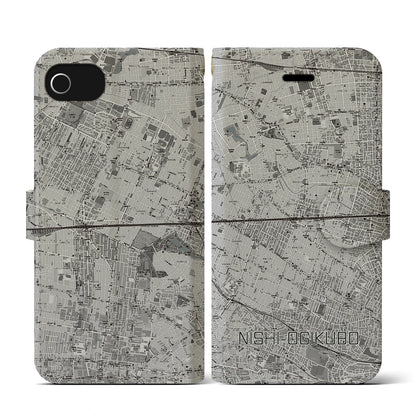 【西荻窪2（東京都）】地図柄iPhoneケース（手帳タイプ）モノトーン・iPhone SE（第3 / 第2世代） / 8 / 7 / 6s / 6 用