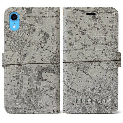 【西荻窪2（東京都）】地図柄iPhoneケース（手帳タイプ）モノトーン・iPhone XR 用