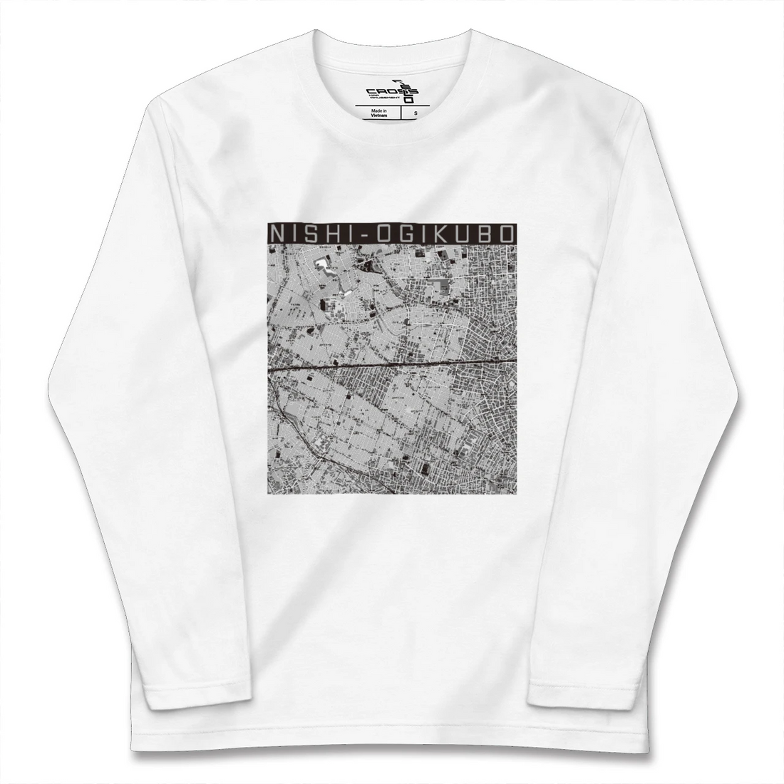 【西荻窪2(東京都)】地図柄ロングスリーブTシャツ