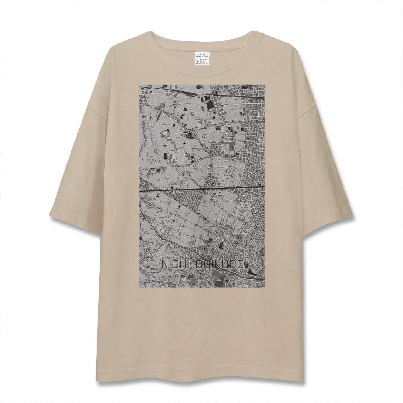 【西荻窪2（東京都）】地図柄ビッグシルエットTシャツ