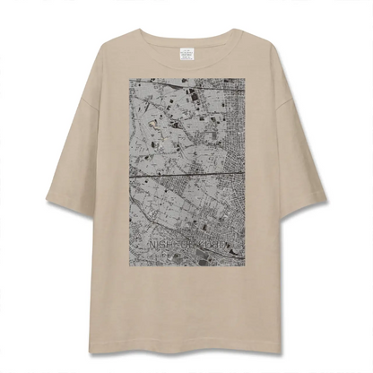 【西荻窪2（東京都）】地図柄ビッグシルエットTシャツ