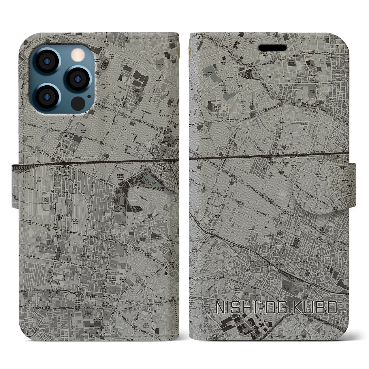 【西荻窪（東京都）】地図柄iPhoneケース（手帳タイプ）
