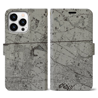 【西荻窪（東京都）】地図柄iPhoneケース（手帳タイプ）モノトーン・iPhone 13 Pro 用
