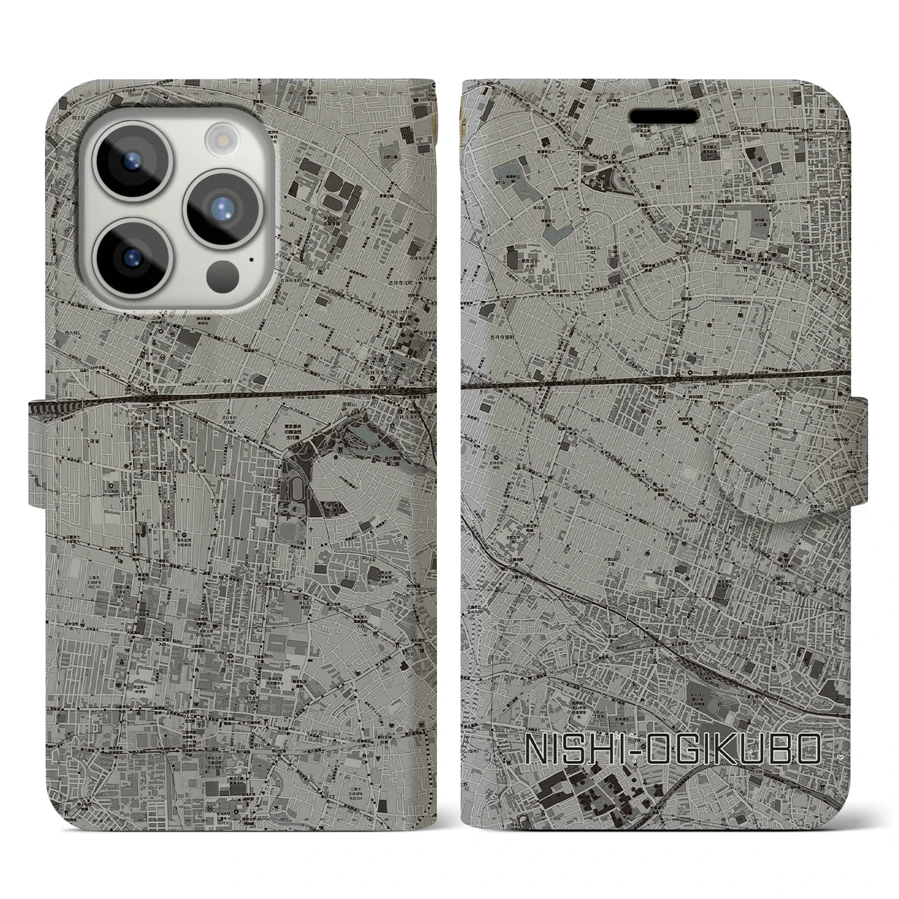【西荻窪（東京都）】地図柄iPhoneケース（手帳タイプ）